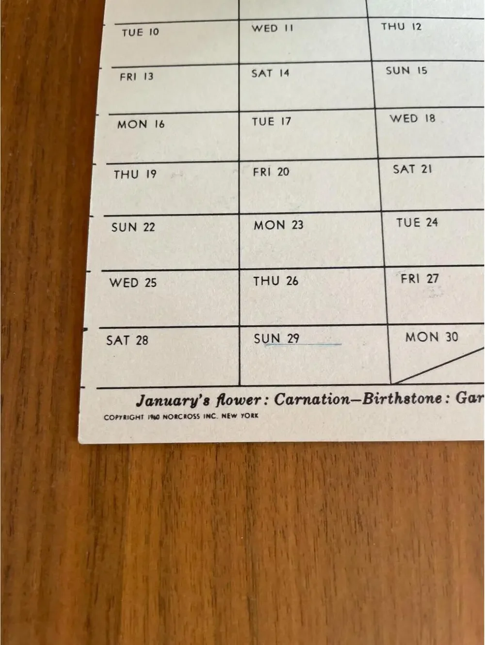 Norcross Blue Book 1961 Purse Calendar Booklet Unused